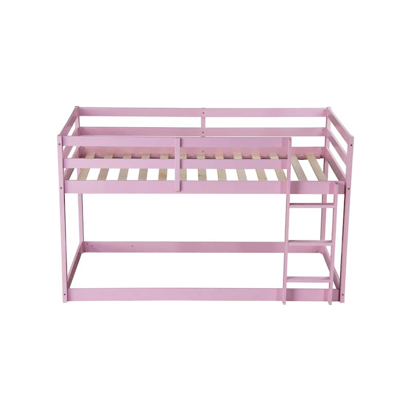 Twin Loft Bed with Ladder and Low-Profile Design with 13-Slat Support (200lb Capacity)