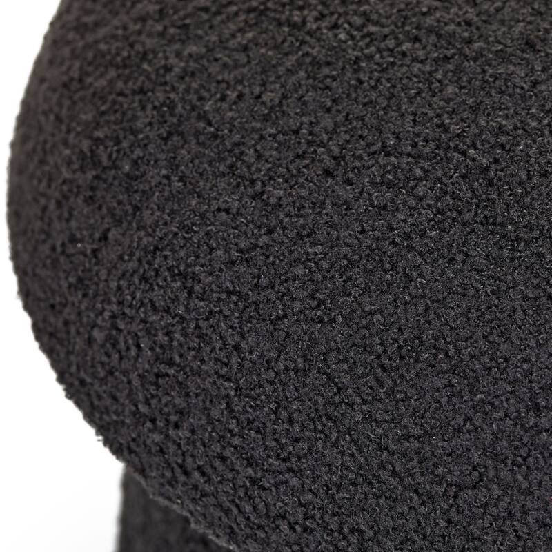 Modern Mushroom Round Ottoman with Storage and Plush Teddy Upholstery