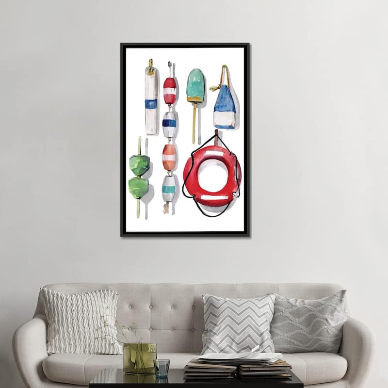 iCanvas "Watercolor Buoys II" by Jennifer Paxton Parker Framed Canvas Print