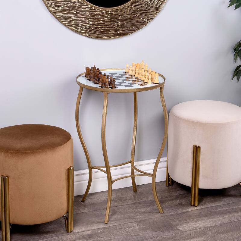 Butler Judith Antique Gold Game Table - Gold