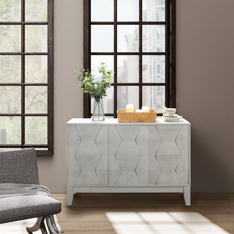Glenda Contemporary Versatile Adjustable Shelf Storage Cabinet By HULALA HOME - White