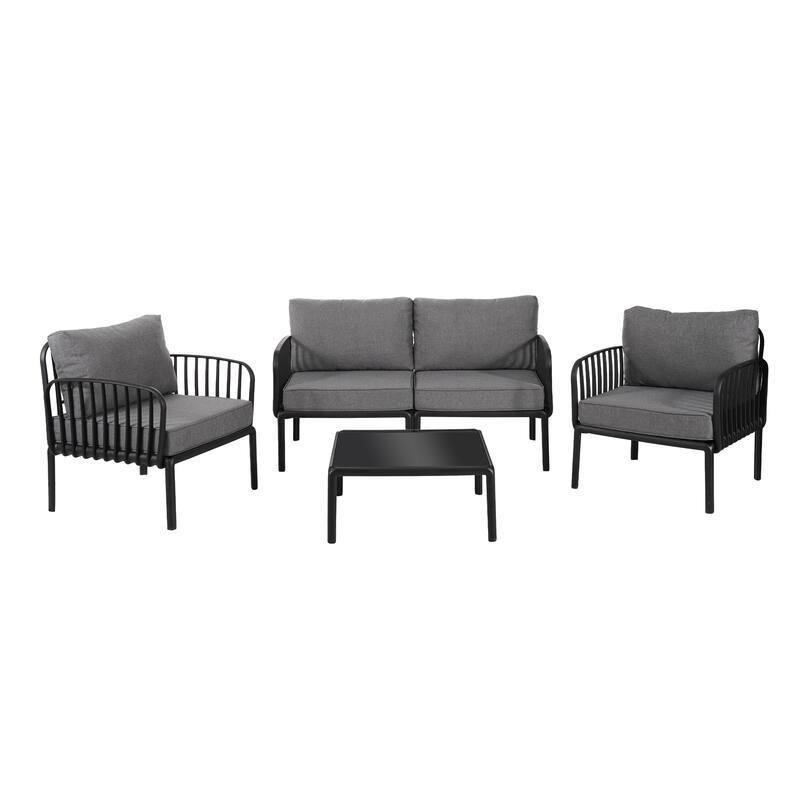 Patio Conversation Sets 5pc Sectional Furniture Set Modular Couch Set
