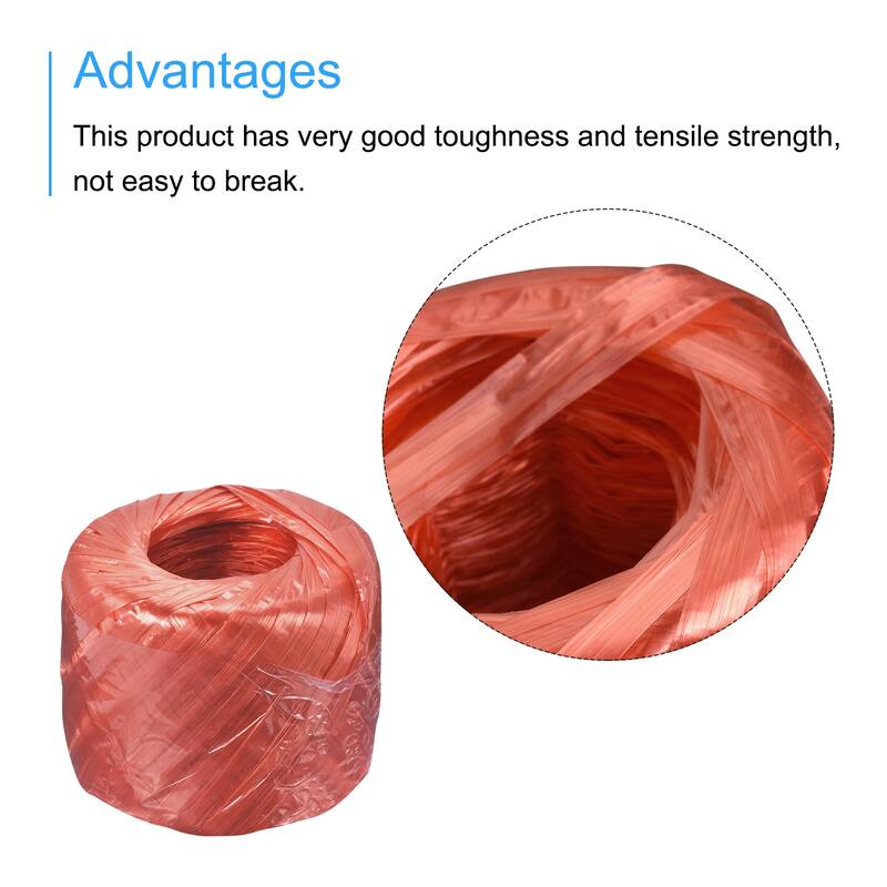 Polyester Nylon Plastic Rope Twine Household Bundled for Packing ,100m Red 2Pcs
