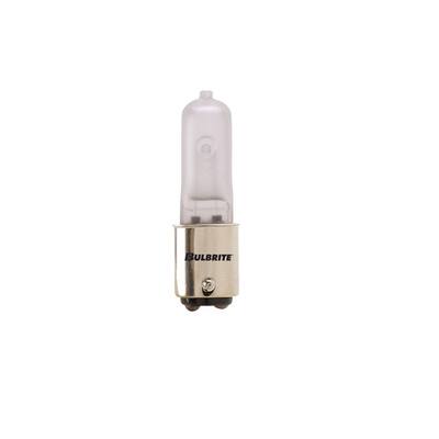 Bulbrite Pack of (5)120V Dimmable T4 Halogen Mini Light Bulbs with Double-Contact Bayonet (BA15D) Base, 2900K Soft White Light