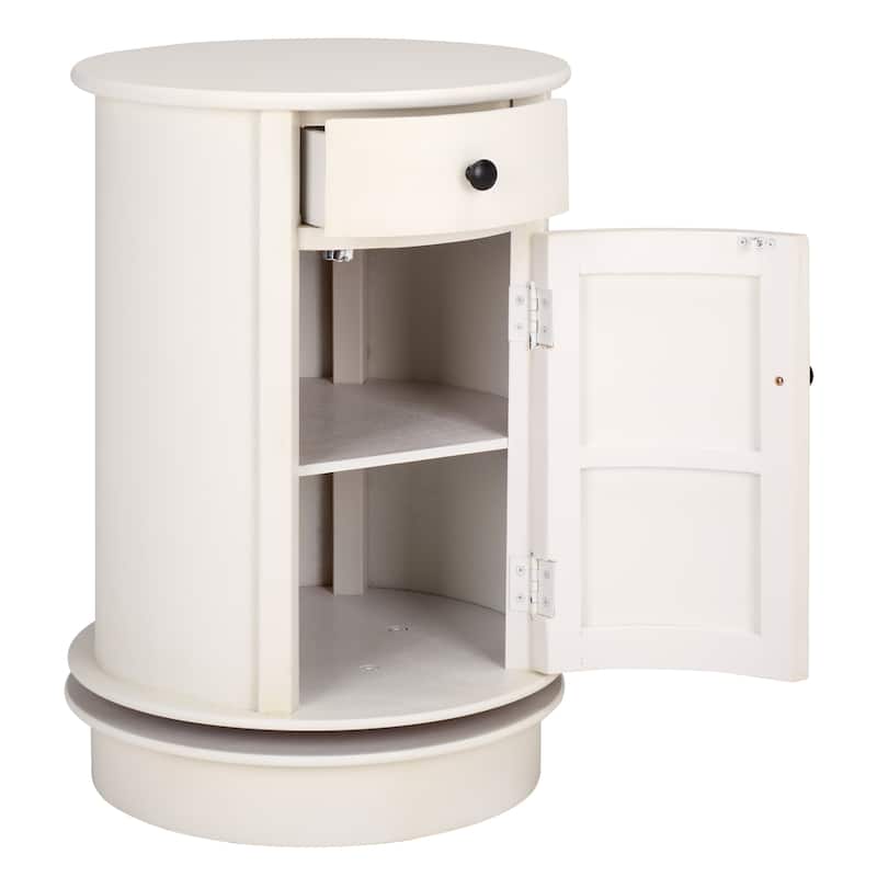 SAFAVIEH Celestia Grey Swivel Storage Accent Table - 18"W x 18"D x 26"H