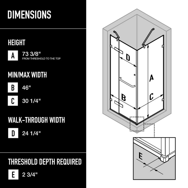 Vigo VG6011CL48WL Monteray 79" High x 48" Wide x 32" Deep Hinged,
