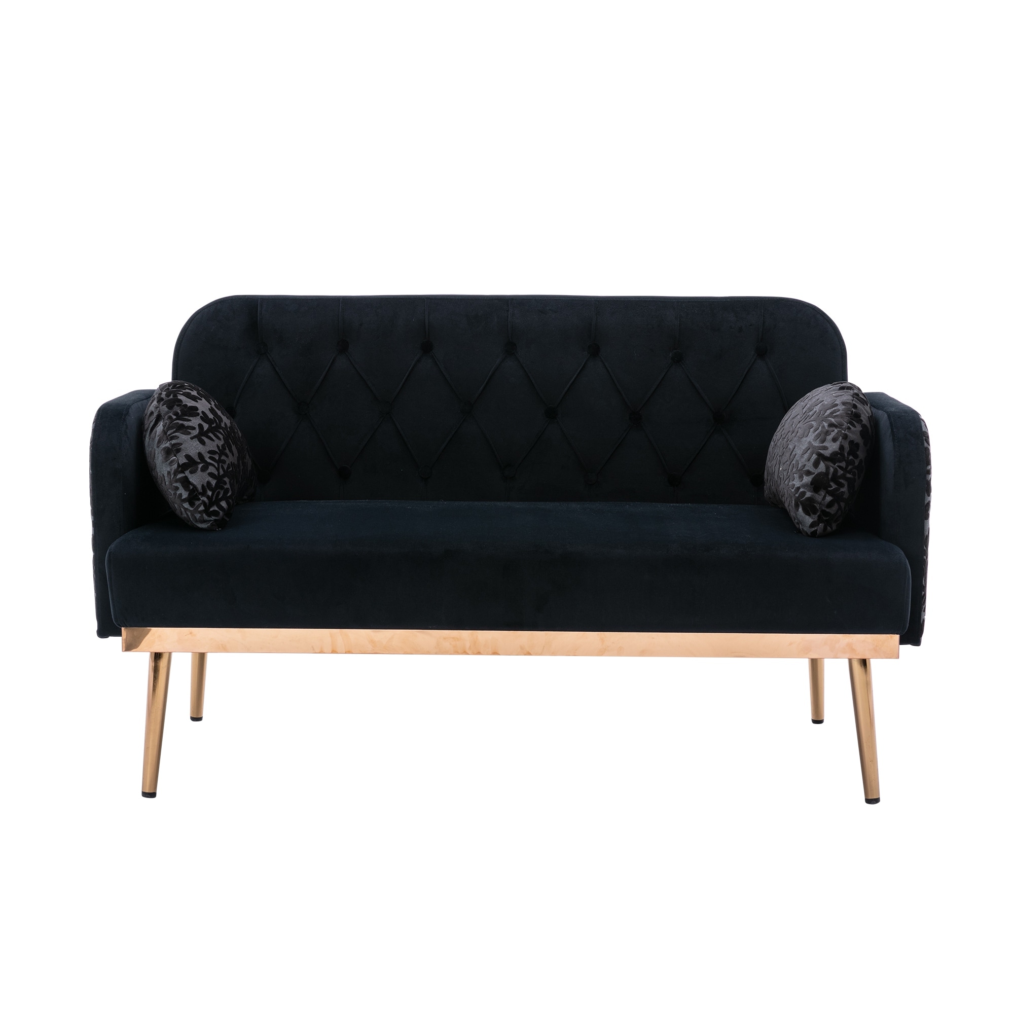 Modern 2 Seater Sofa Velvet Tufted Back Couch for Livingroom