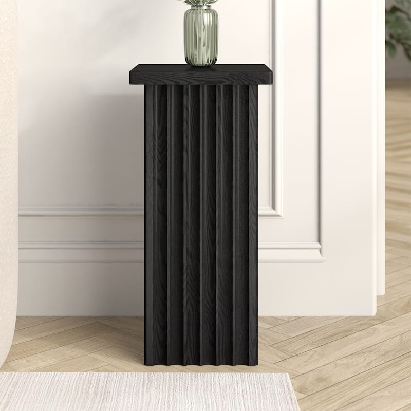 Bourne 10.75" Wide Square Fluted Side Table - 10.75" Wide