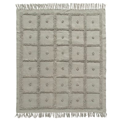 Cotton Chenille Throw with Fringe