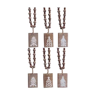 Wood Tree Ornament (Set of 6)
