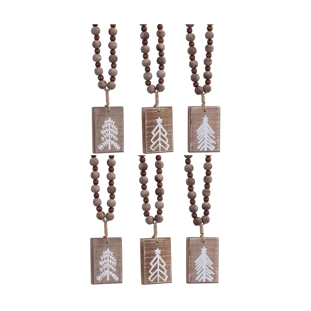 Wood Tree Ornament (Set of 6)
