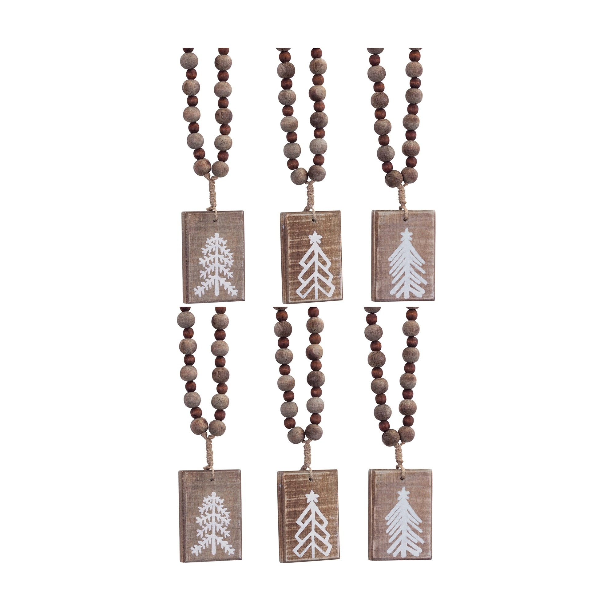 Wood Tree Ornament (Set of 6)