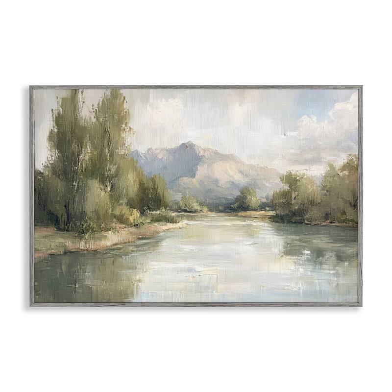Stupell Where The River Goes Framed Giclee Art Design By Petal Prints Design - 24 x 16 - Grey