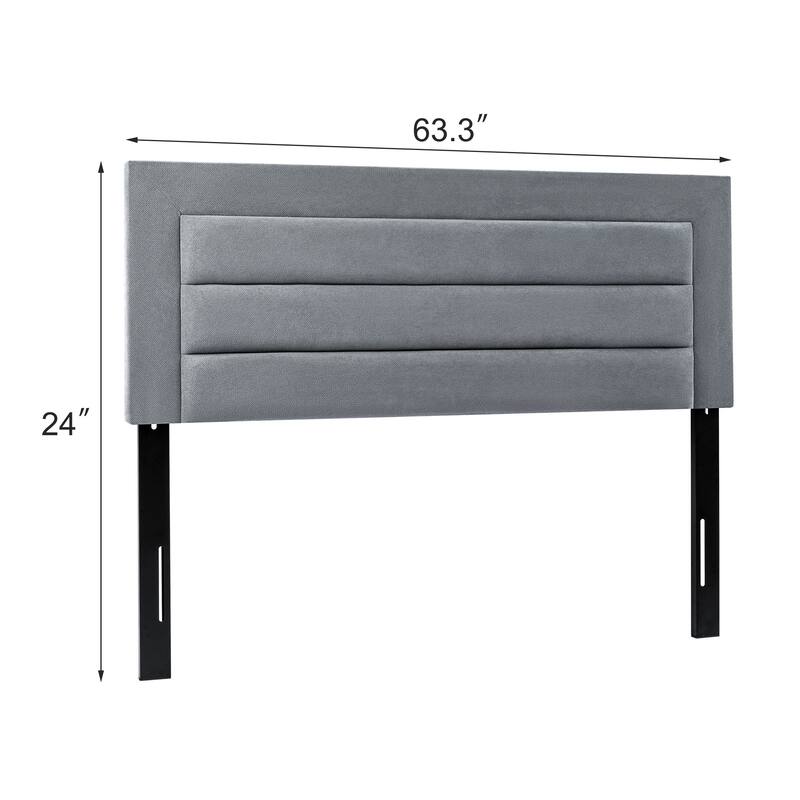 Adeco 63 Inches Upholstered Headboard for Bedroom
