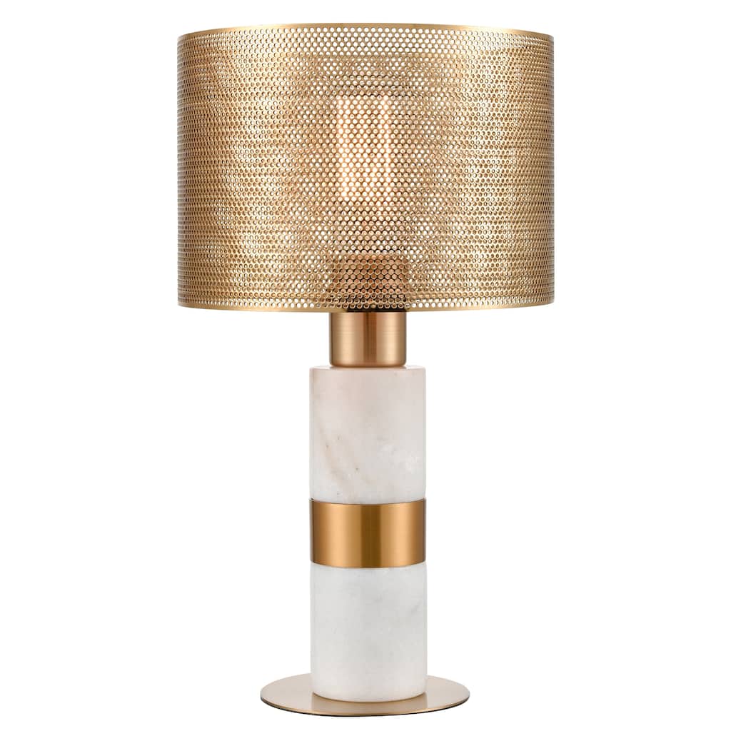 Elk Home Sureshot White With Pierced Metal 1 Light Table Lamp