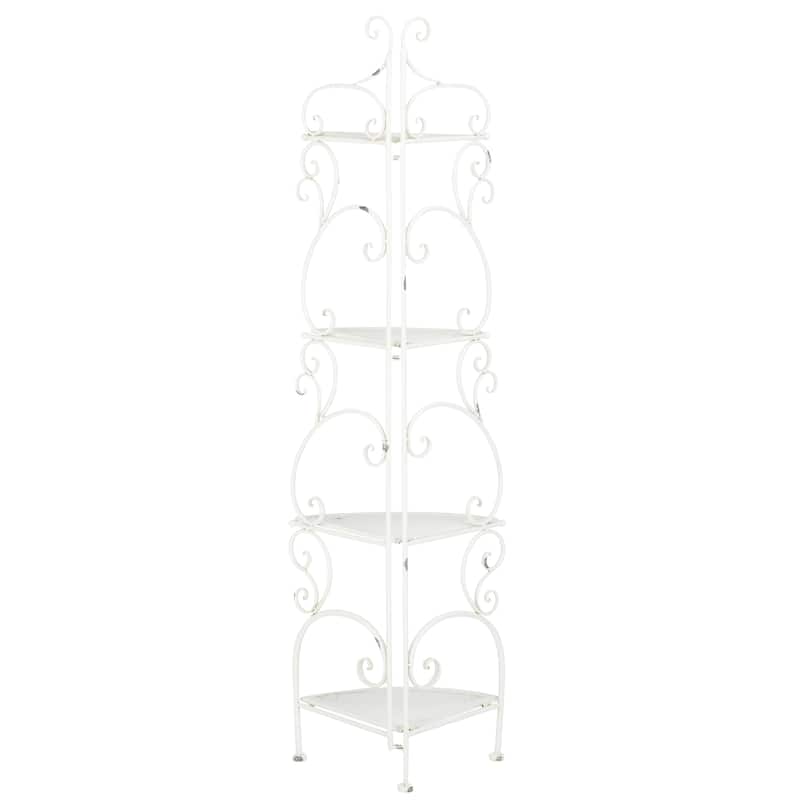 SAFAVIEH Outdoor Cielo 60" 4-Tier Corner Shelf - 13" W x 13" D x 60" H - 13Wx13Dx60H