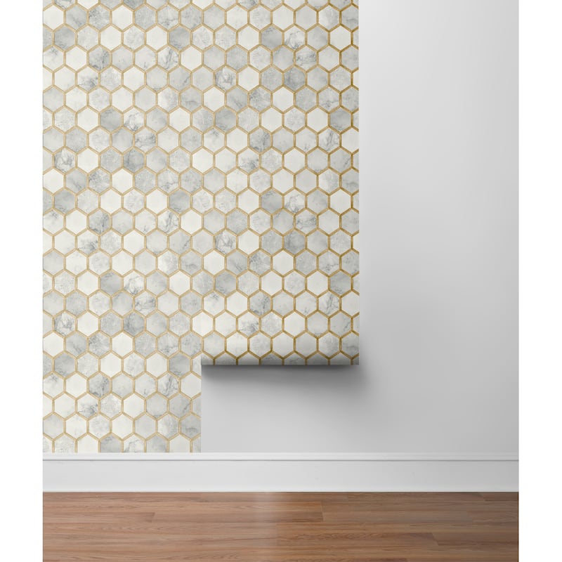 NextWall Inlay Hexagon Peel and Stick Wallpaper