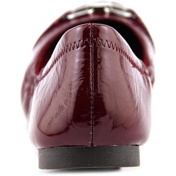 burgundy patent leather flats