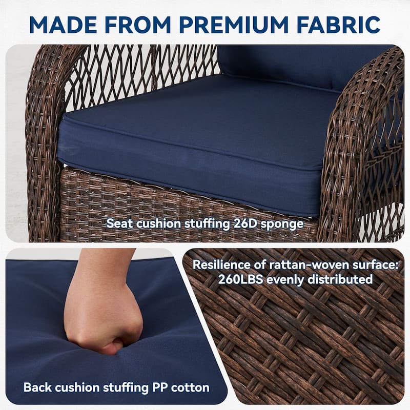Outdoor Swivel Rocker Chairs Set of 2