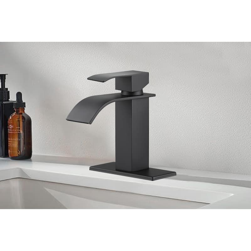 Waterfall Spout Single Handle Bathroom Sink Faucet