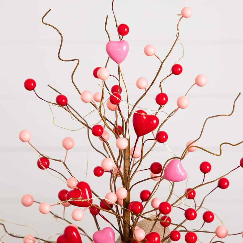 18-in Pre-Lit Valentine's Day Heart & Berry Tree with 30 Lights