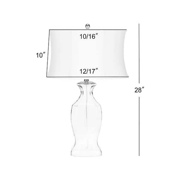 SAFAVIEH Lighting 27.5-inch Clear Glass Table Lamp (Set of 2) - 17"x12"x28"
