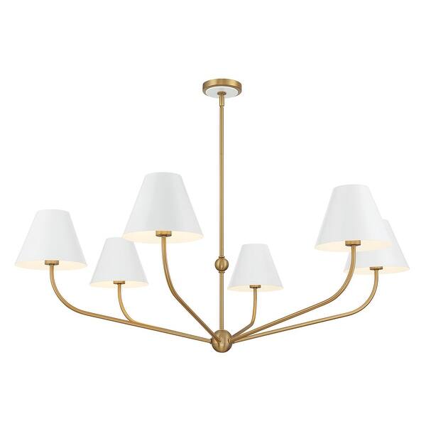 slide 2 of 11, Crystorama Lighting Group XAV-B9319 Xavier 6 Light 48" Wide Chandelier Vibrant Gold / White