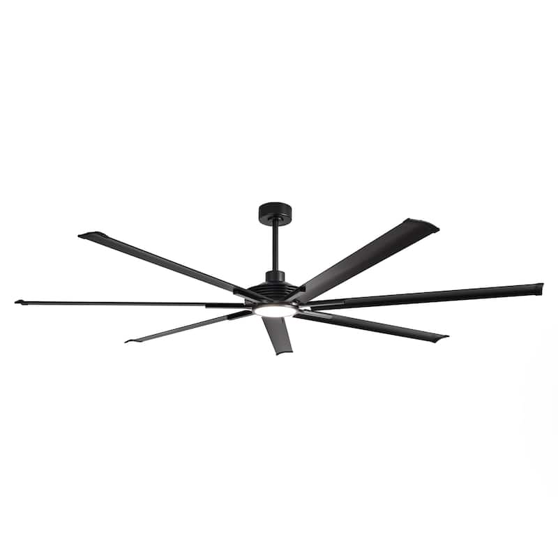 Ceiling Fan Industrial 84" Modern Black 7-Blade LED Light