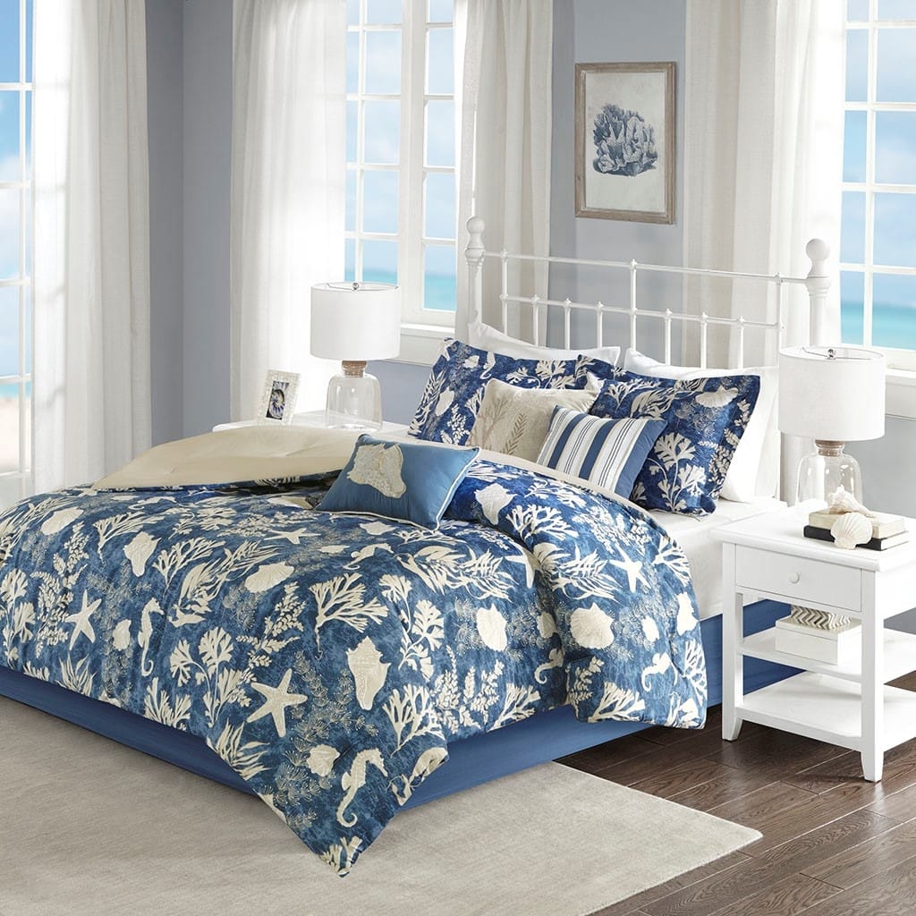 GDF Studio - Cotton Sateen Comforter Set with Decorative Pillows