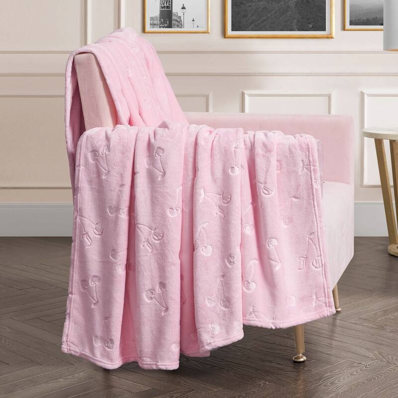 Juicy Couture 60"x70" Embossed Plush Throw Blankets