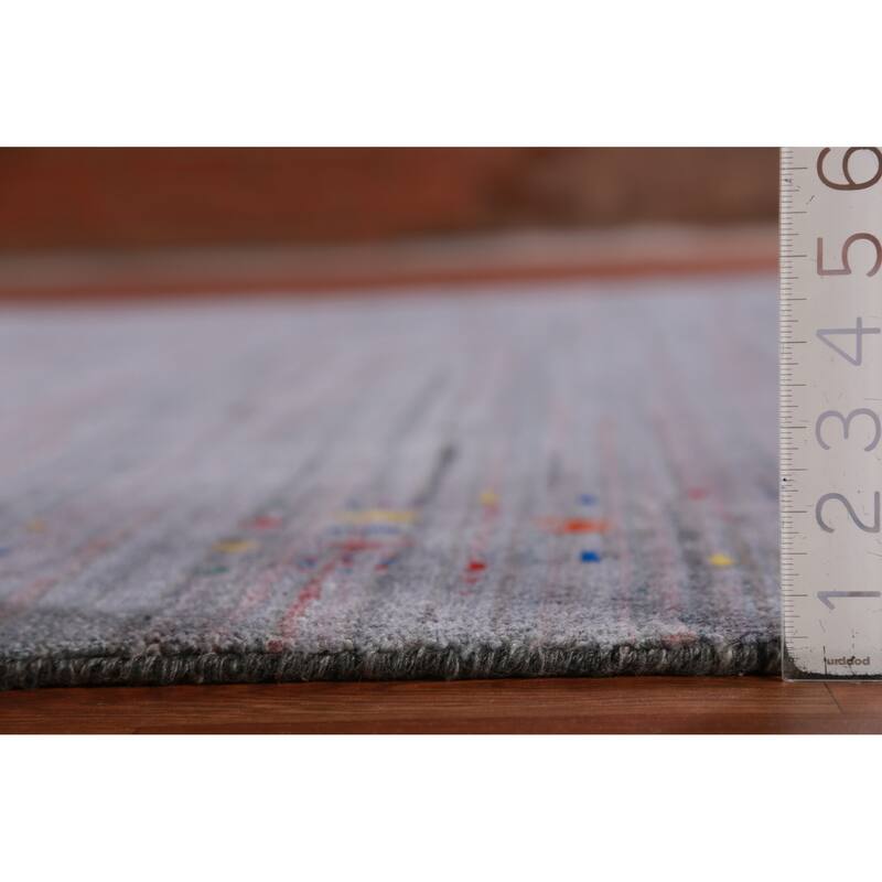 Hand Knotted Oriental 100% Wool Carpet Tribal Tribal Greys & Charcoal Gabbeh Area Rug - 11' 11'' X 8' 10''