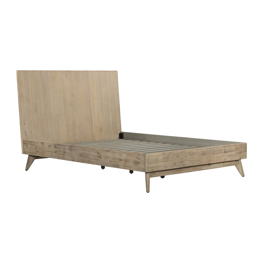 Queen Platform Bed - Acacia Wood Bed Frame - Modern Gothic Glamour Bedroom Furniture