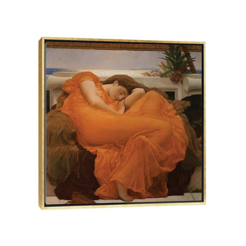 iCanvas "Flaming June, c.1895" by Frederic Leighton Framed Canvas Print - Gold - 37x37