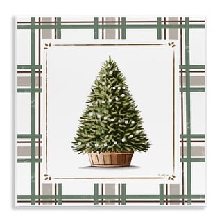 Stupell Potted Christmas Tree Plaid Wall Plaque Art Design By Elizabeth Tyndall