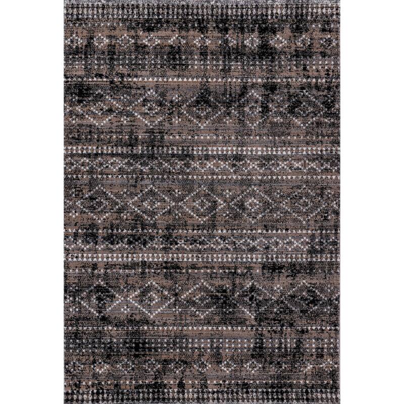 Desire Collection Abstract Brown/Black Area Rug
