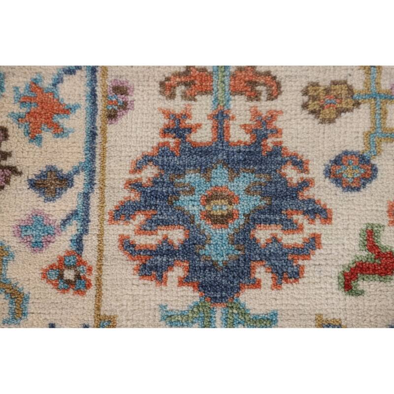 Ivory Floral Oushak Oriental Accent Rug Handmade Wool Carpet - 3'1"x 4'10"