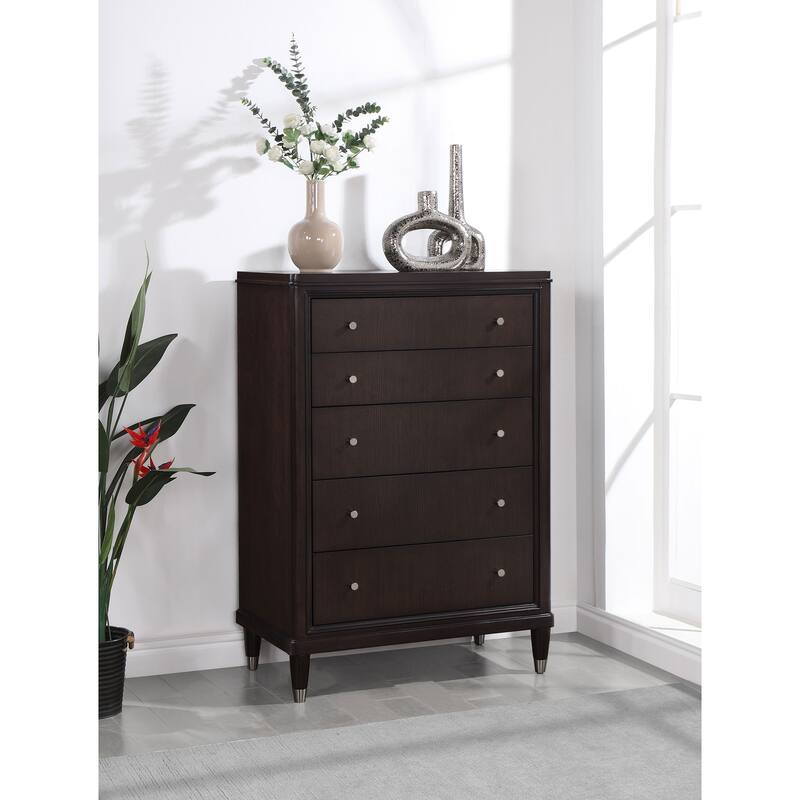 Emberlyn Mid-Century Modern 5-drawer Bedroom Chest Brown