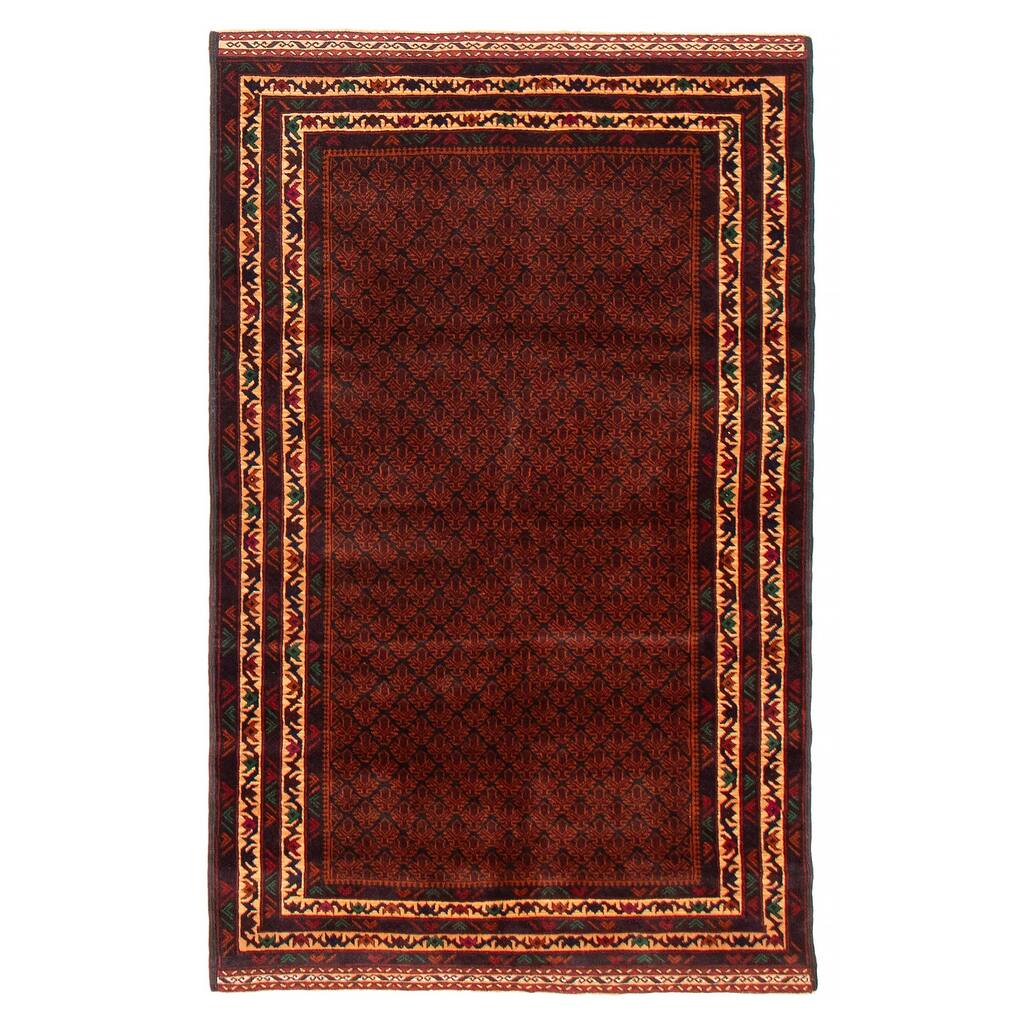 Teimani Red Rug 3'11" x 6'7" - 3'11 x 6'7