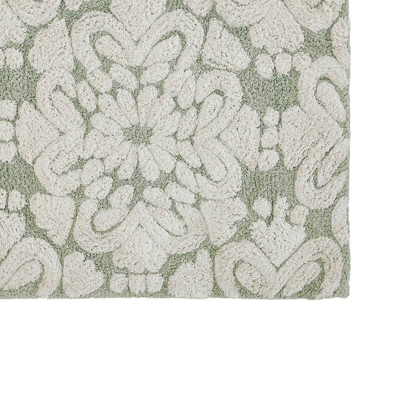 Better Trends 100% Cotton Soft & Super Absorbent Bathroom Rugs - Medallion Collection Non-Skid Latex Machine Washable Bath Mats