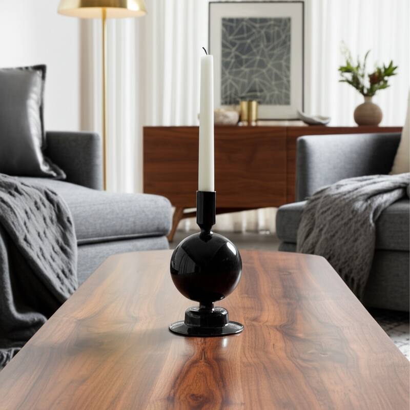 Sagebrook Home Glass Elegance - Illuminate Your Space with Unique Candle Holders - 4" x 4" x 7"