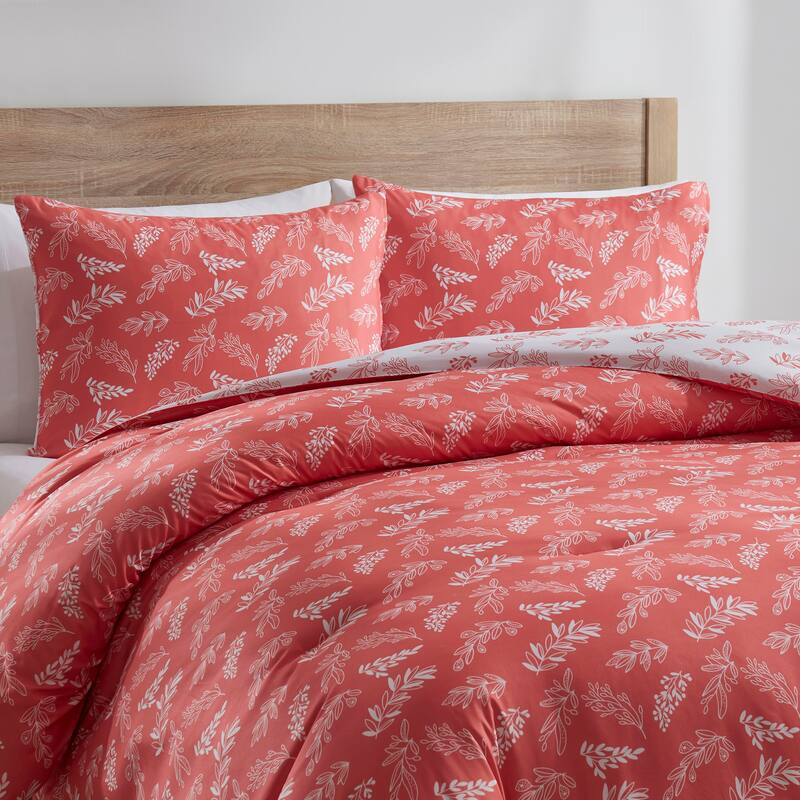 Empyrean 3PC Reversible Botanical Printed Comforter Bedding Set