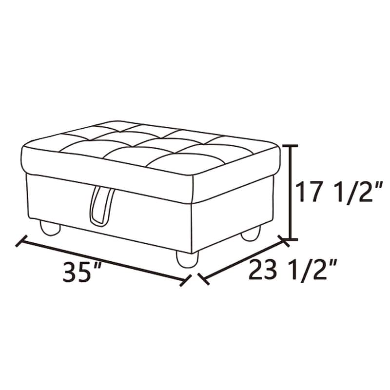 Black Faux Leather Storage Ottoman