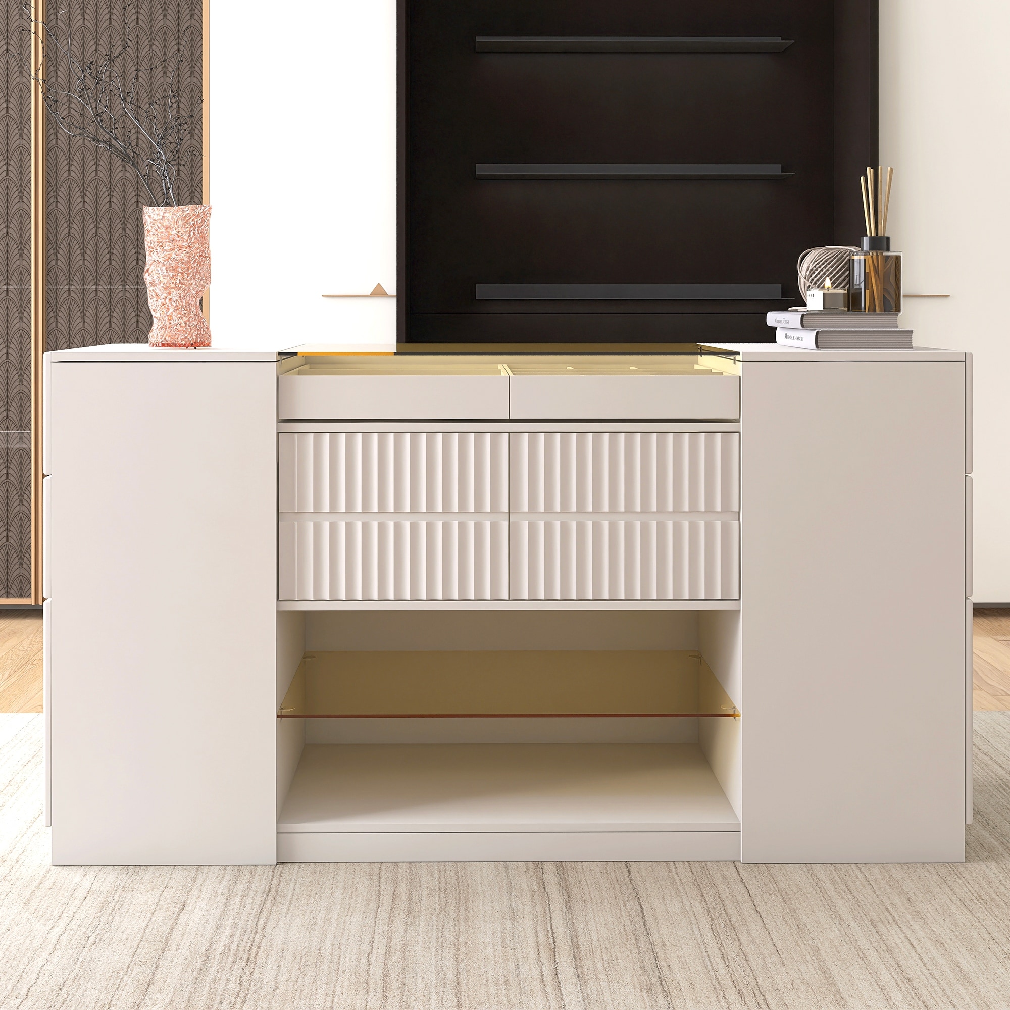 Cream Modern Contemporary Dressers Bed Bath Beyond