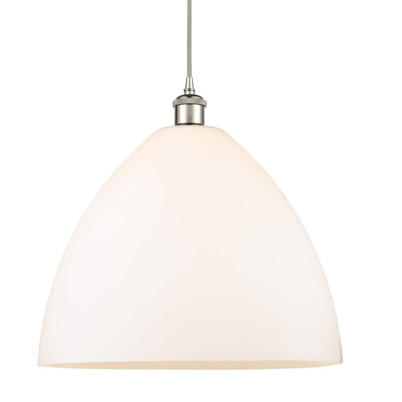 Innovations Lighting 516-1P-19-16 Bristol Pendant Bristol Glass 16" - Polished Nickel / Matte White