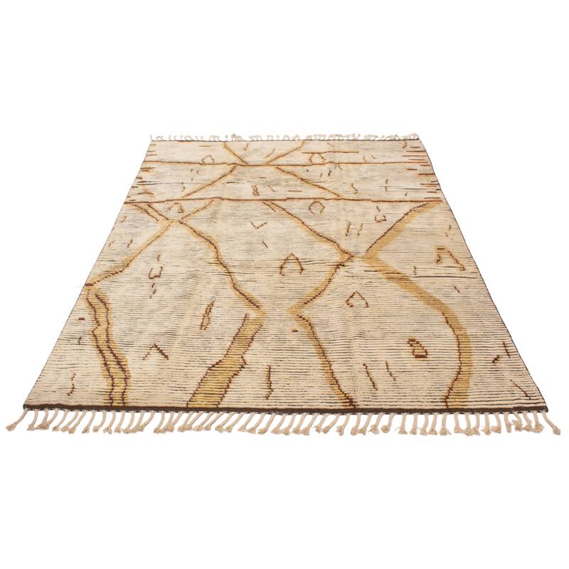 ECARPETGALLERY Hand-knotted Tangier Cream Wool Rug - 8'5 x 11'5