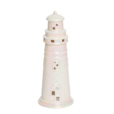 Traditional Lighthouse Figure Figurine - White
