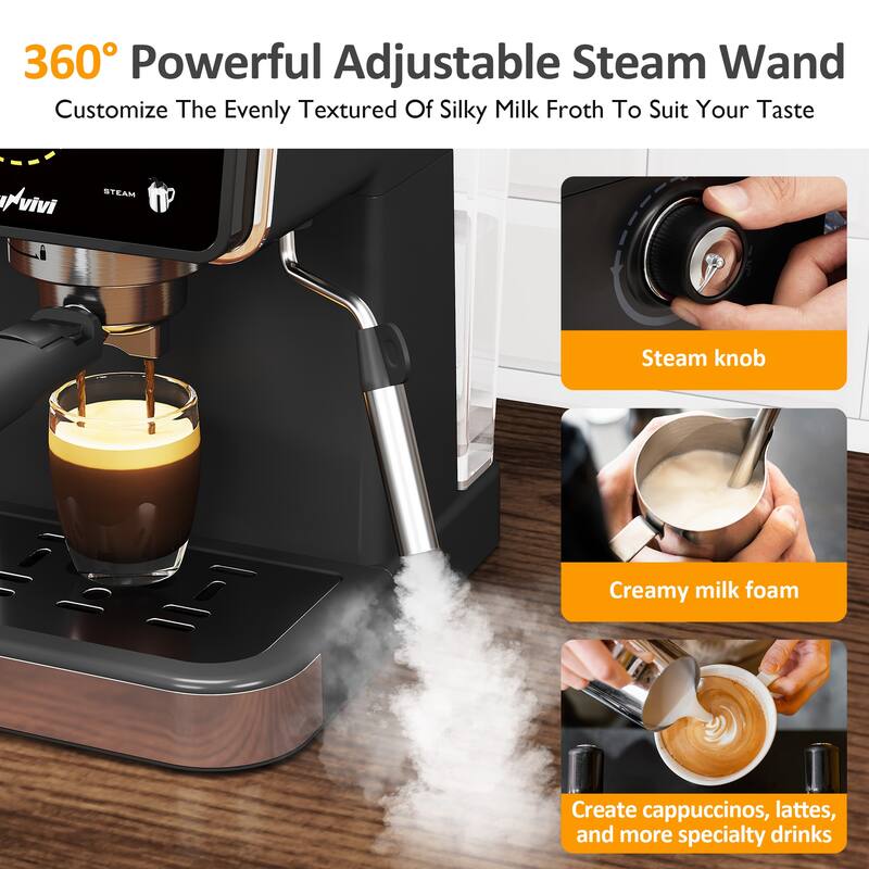 20 Bar Espresso Machine for Home and Office, Single/Double Espresso, Americano and Cold Brew
