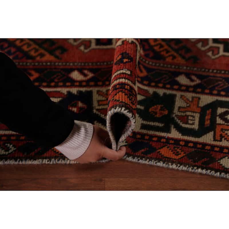 All-Over Geometric Bakhtiari Persian Area Rug Handmade Wool Carpet - 5'0"x 10'9"