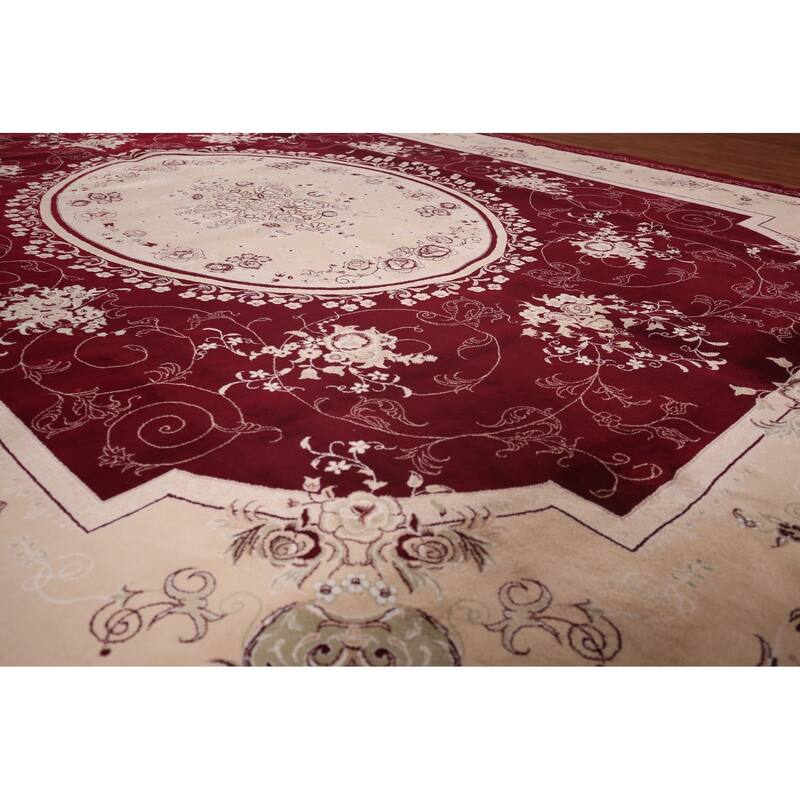 Victorian Style Floral Kashan Turkish Area Rug Machine Made Carpet - 9'9" x 13'3"