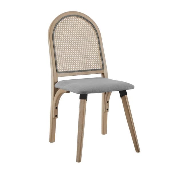 Shop Art Leon Rattan Linen Fabric Cane Dining Side Chair With Bamboo Frame Overstock 30668069